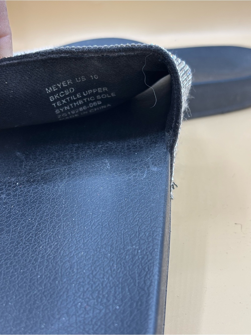 True Religion Black Slide Sandals with Silver Crystal Strap - Picture 3 of 4